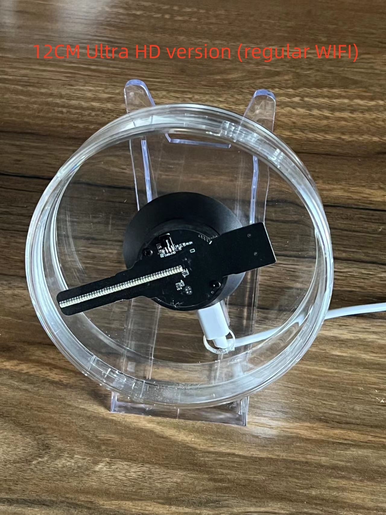 3d Holographic Fan 12cm Christmas Ball Decorative Desktop Decoration Stereo Small Night Lamp WF Music Playback USB