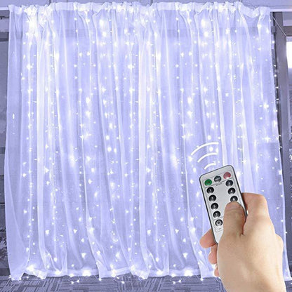 LED Curtain Garland On The Window USB String Lights Remote Control Christmas Decorations For Home Room