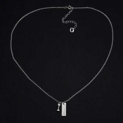 S925 Sterling Silver Jewelry Fitness Necklace Dumbbell Pendant