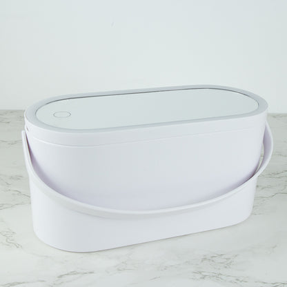 Portable Handheld Dressing Box Mirror Desktop Beauty Mirror With Lamp