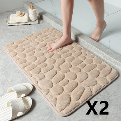 Pebble Stone Bathroom Carpet Toilet Floor Mat Door Mat