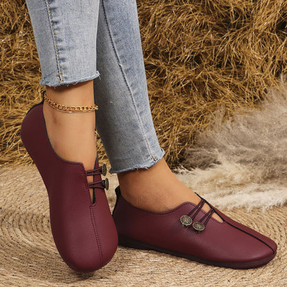 Ins Square Toe Slip-on Sandals Summer Fashion Soft Flat Shoes For Women