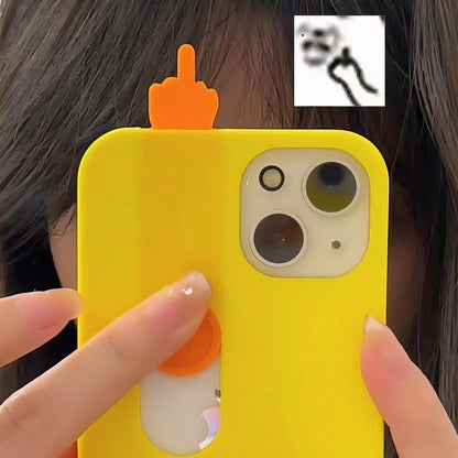 Funny Spoof 3D Printing Sliding Middle Finger Phone Case Toy