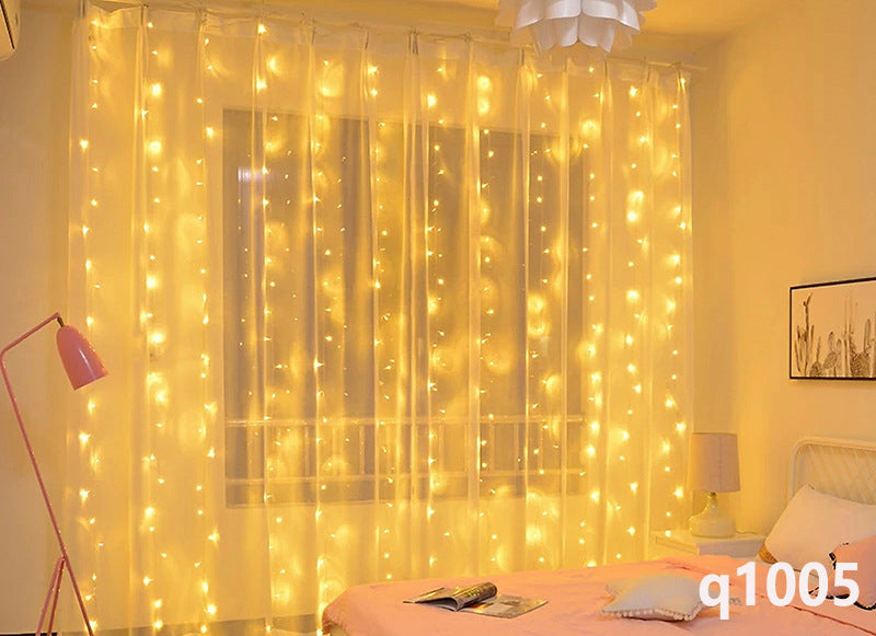 LED Curtain Garland On The Window USB String Lights Remote Control Christmas Decorations For Home Room