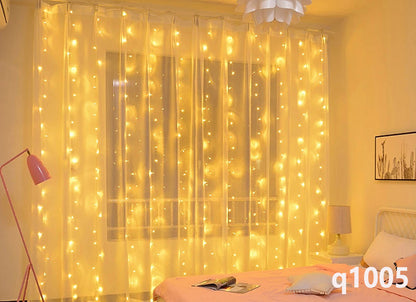 LED Curtain Garland On The Window USB String Lights Remote Control Christmas Decorations For Home Room