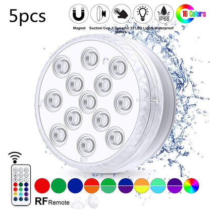 Led Beads Submersible Light Waterproof Underwater Lamp For Garden Swimming Pool Fountain Spa Party Bathroom Remote Control