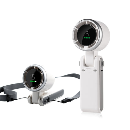 Hanging Neck Outdoor 180 Degree Folding Desktop Mini Fan Hand-held Folding High-speed Powerful Turbo Fan