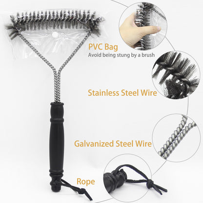 Barbecue Grill BBQ Brush Clean Tool Stainless Steel Wire Bristles Non-stick Cleaning Brushes