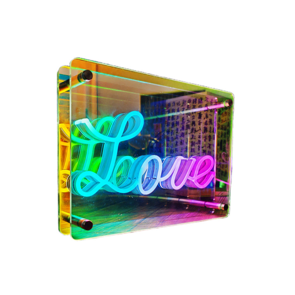 Colorful Multi-layer Mirror Atmosphere Night Light Usb Creative Neon Lamp