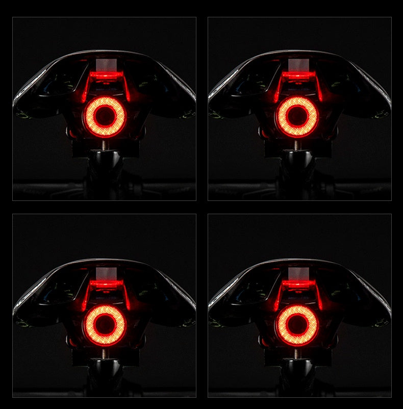 Bicycle Smart Auto Brake Sensing Light IPx6 Waterproof LED Charging Cycling Taillight Bike Rear Light Accessories