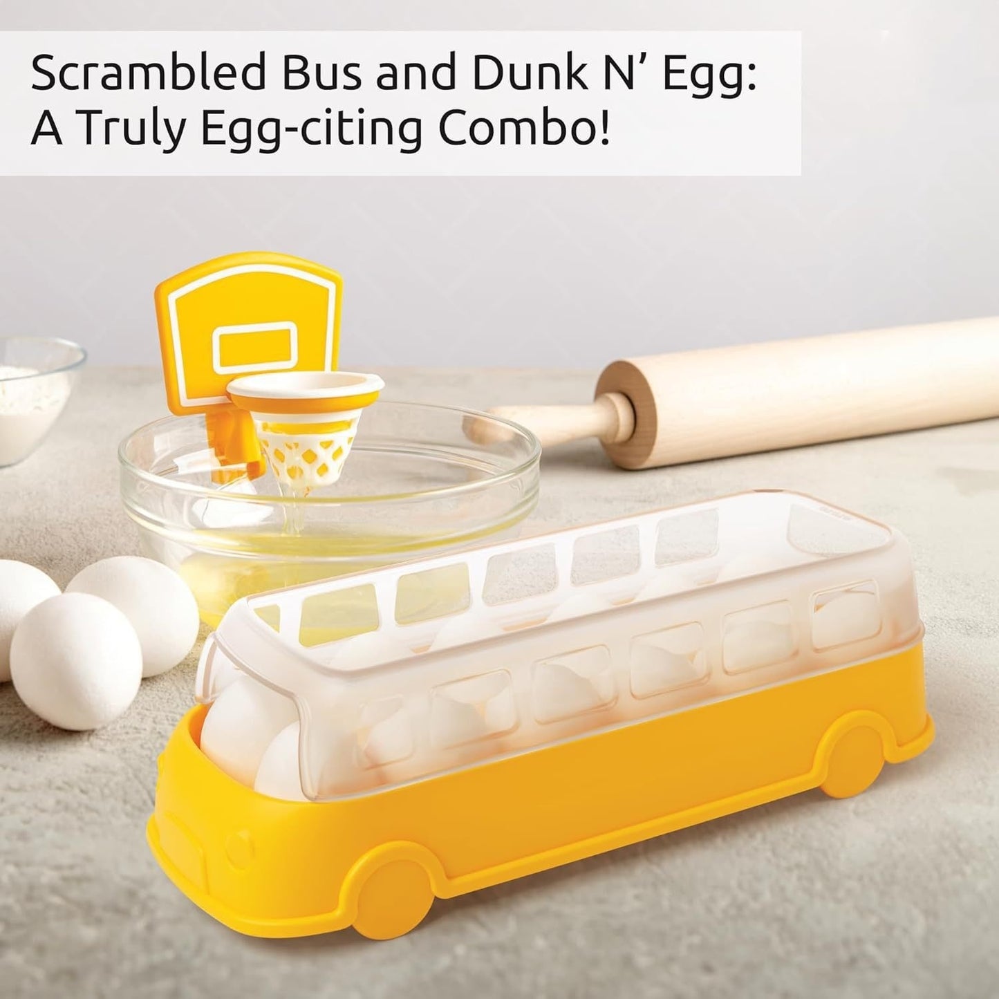 Kitchen Basketball Hoop Egg Yellow And Clear Separator