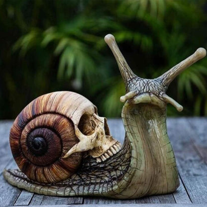 Snail Skull Sculpture Gothic Decoration Snail Statue Patio Snail Figurine Crafts Home Decoration Accessories Kawaii Room Decor