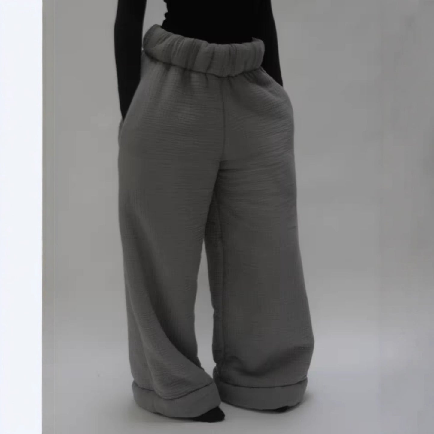 Women's Street Fashion Casual Loose Wide-leg Pants Solid Color