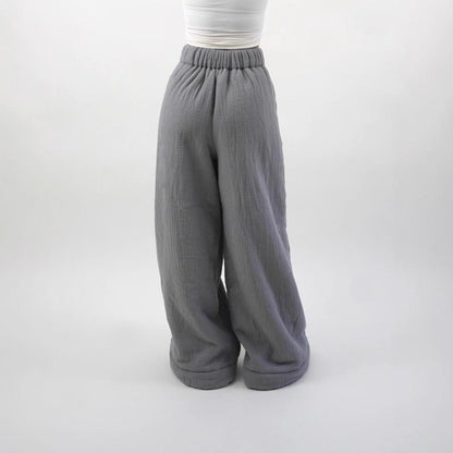 Women's Street Fashion Casual Loose Wide-leg Pants Solid Color