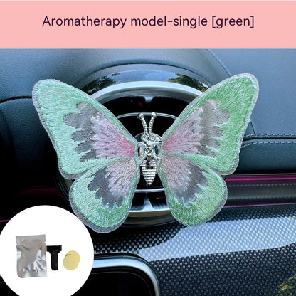 Moving Embroidery Butterfly Center Console Air Outlet Decoration Healing Series Car Accessories