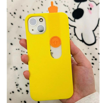 Funny Spoof 3D Printing Sliding Middle Finger Phone Case Toy