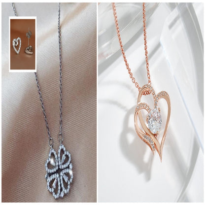Explosive Style Detachable Deformed Four-leaf Clover Necklace For Women A Multi-wearing Zircon Small Love Short Clavicle Chain