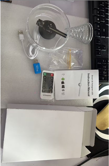 3d Holographic Fan 12cm Christmas Ball Decorative Desktop Decoration Stereo Small Night Lamp WF Music Playback USB