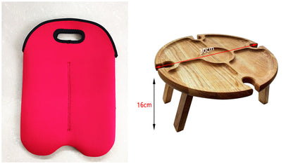 Wooden Outdoor Folding Picnic-table With Glass Holder 2 In 1 Wine Glass Rack Outdoor Wine Table Wooden Table Easy To Carry Wine